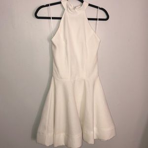 White Halter Ballon Dress😍